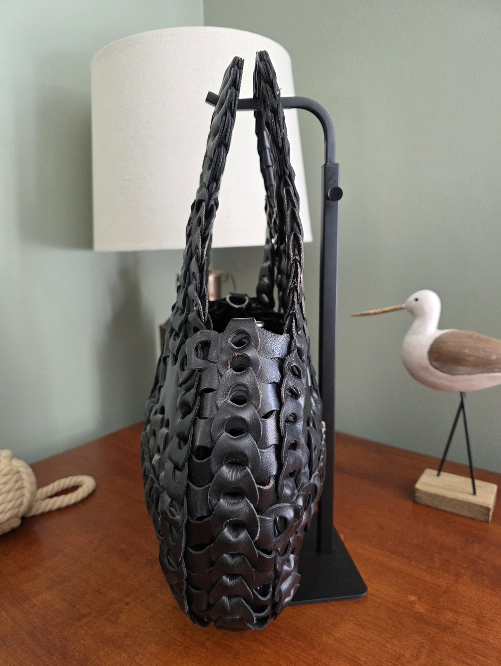Patricia Nash Ticci Flapover Crossbody Bag Black Leather Purse - Picture 4 of 16